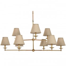 Lampadario Home ESPRIT Beige Dorato Ottone 25 W 113 x 113 x 132 cm