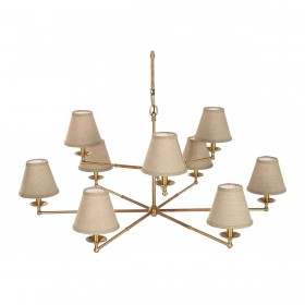 Lampadario Home ESPRIT Beige Dorato Ottone 25 W 113 x 113 x 132 cm