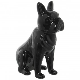 Statua Decorativa Alexandra House Living Nero Ceramica Cane 14 x 25 x 34 cm