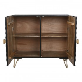 Credenza Home ESPRIT Nero Dorato Metallo Legno di mango 81 x 45 x 75 cm