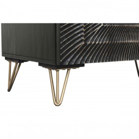 Credenza Home ESPRIT Nero Dorato Metallo Legno di mango 81 x 45 x 75 cm