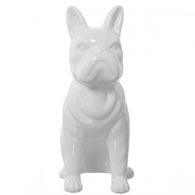 Statua Decorativa Alexandra House Living Bianco Ceramica Cane 14 x 25 x 34 cm