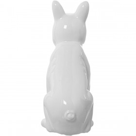 Statua Decorativa Alexandra House Living Bianco Ceramica Cane 14 x 25 x 34 cm