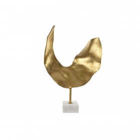 Statua Decorativa Home ESPRIT Bianco Dorato Astratto 38 x 10 x 55 cm
