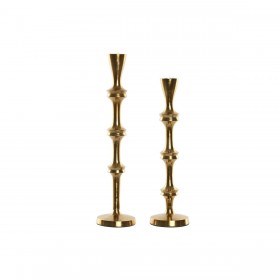 Candelabro Home ESPRIT Dorato Alluminio Moderno 8 x 8 x 36 cm (2 Unità)