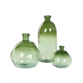 Vaso Home ESPRIT Verde Vetro riciclato 31 x 31 x 32 cm