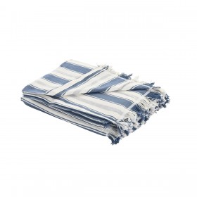 Coperta Home ESPRIT Azzurro Grigio Righe