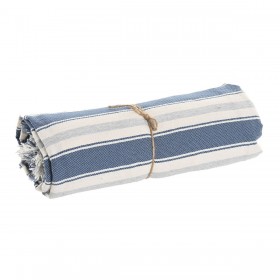 Coperta Home ESPRIT Azzurro Grigio Righe