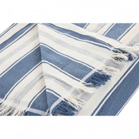 Coperta Home ESPRIT Azzurro Grigio Righe