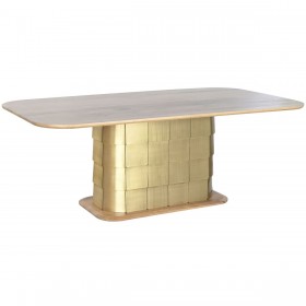 Tavolo da Pranzo Home ESPRIT Dorato Ottone Legno di mango 210 x 110 x 76 cm