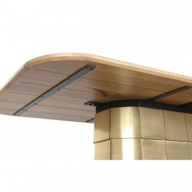 Tavolo da Pranzo Home ESPRIT Dorato Ottone Legno di mango 210 x 110 x 76 cm