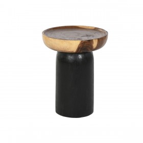 Tavolo aggiuntivo Home ESPRIT Nero Naturale 35 x 35 x 46 cm