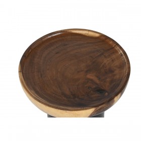Tavolo aggiuntivo Home ESPRIT Nero Naturale 35 x 35 x 46 cm