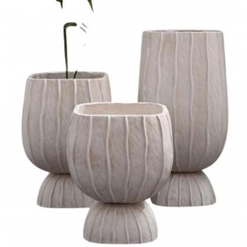 Vaso Home ESPRIT Argilla Fibra Moderno 35 x 35 x 45 cm