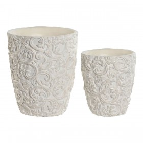 Vaso Home ESPRIT Cemento 24 x 24 x 28 cm (2 Pezzi)