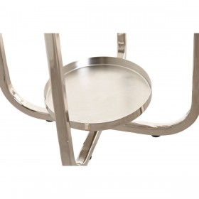 Portacandele Home ESPRIT Argentato Cristallo Acciaio 21 x 21 x 49 cm