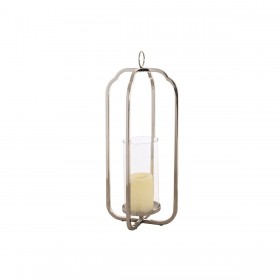 Portacandele Home ESPRIT Argentato Cristallo Acciaio 21 x 21 x 49 cm