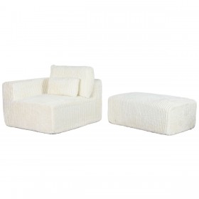Divano Home ESPRIT Crema Scandi 220 x 158 x 91 cm