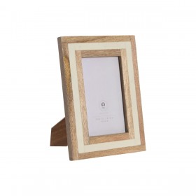Cornice Portafoto Home ESPRIT Bianco Naturale Osso Legno di mango Città