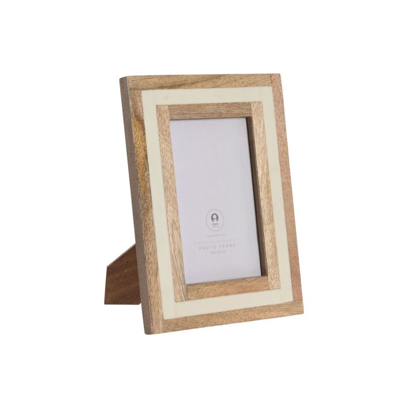 Cornice Portafoto Home ESPRIT Bianco Naturale Osso Legno di mango Città