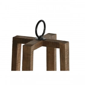 Portacandele Home ESPRIT Naturale Cristallo Legno di mango 27 x 27 x 54 cm