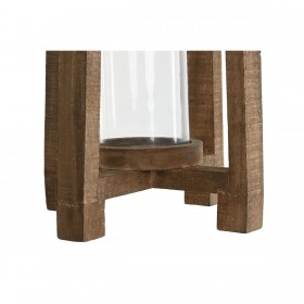 Portacandele Home ESPRIT Naturale Cristallo Legno di mango 27 x 27 x 54 cm