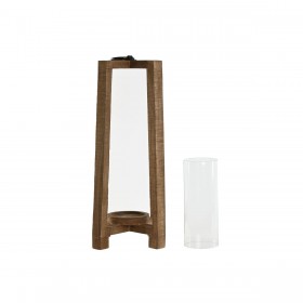 Portacandele Home ESPRIT Naturale Cristallo Legno di mango 27 x 27 x 54 cm