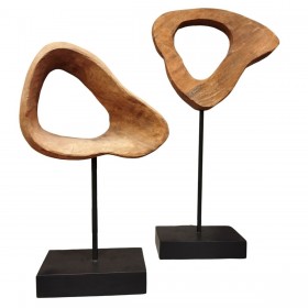 Statua Decorativa Home ESPRIT Marrone Nero Moderno 22 X 9 X 44 CM