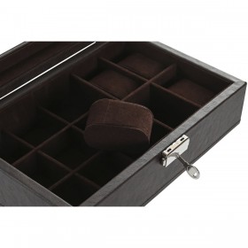 Scatola-Portagioie Home ESPRIT Marrone Marrone scuro Poliuretano 25 x 16 x 8,5 cm