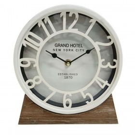 Orologio da Tavolo Versa Bianco Legno MDF (20 x 20 x 6 cm) (Ø 20 cm)