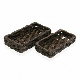 Set di Cestini Versa 11 x 4 x 20 cm Marrone scuro 2 Unità