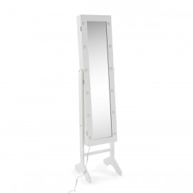 Specchio da parete Versa Bianco Specchio Legno MDF 35 x 153 x 35,2 cm Portagioie Verticale