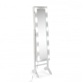 Specchio da parete Versa Bianco Specchio Legno MDF 35 x 153 x 35,2 cm Portagioie Verticale