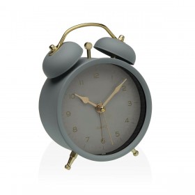 Orologio-Sveglia Versa Grigio Metallo 5,4 x 13,5 x 9,7 cm