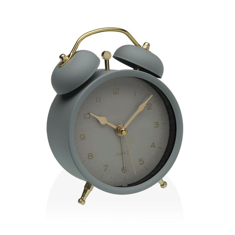 Orologio-Sveglia Versa Grigio Metallo 5,4 x 13,5 x 9,7 cm