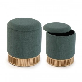 Puff Smontabile Versa Verde Bambù Legno MDF