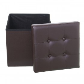 Puff Smontabile Alexandra House Living Marrone Ecopelle 38 x 38 x 38 cm