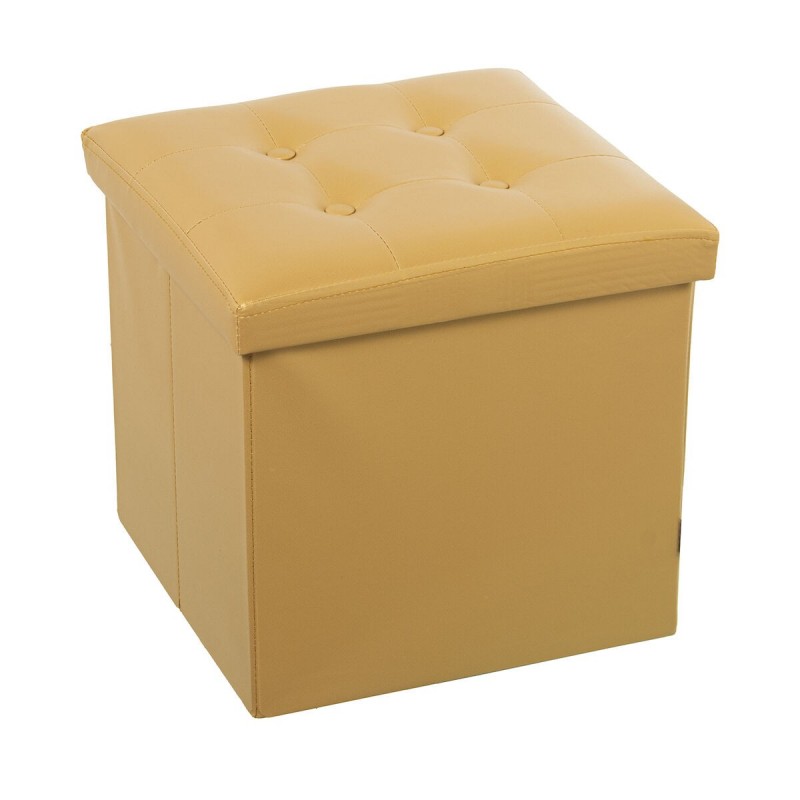 Puff Alexandra House Living Dorato Ecopelle 38 x 38 x 38 cm Pieghevole
