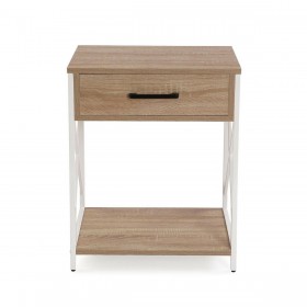 Comodino Versa Bianco PVC Legno Metallo 40 x 60 x 48 cm