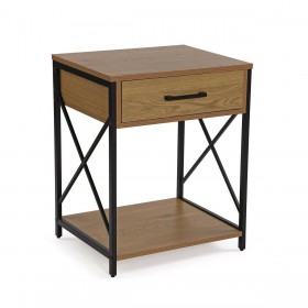 Comodino Versa Nero PVC Legno Metallo 40 x 60 x 48 cm