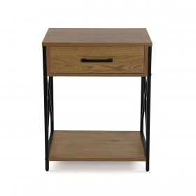 Comodino Versa Nero PVC Legno Metallo 40 x 60 x 48 cm