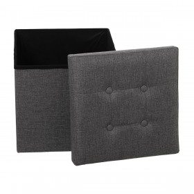 Puff Alexandra House Living Grigio Poliestere Tessile 38 x 38 x 38 cm Pieghevole