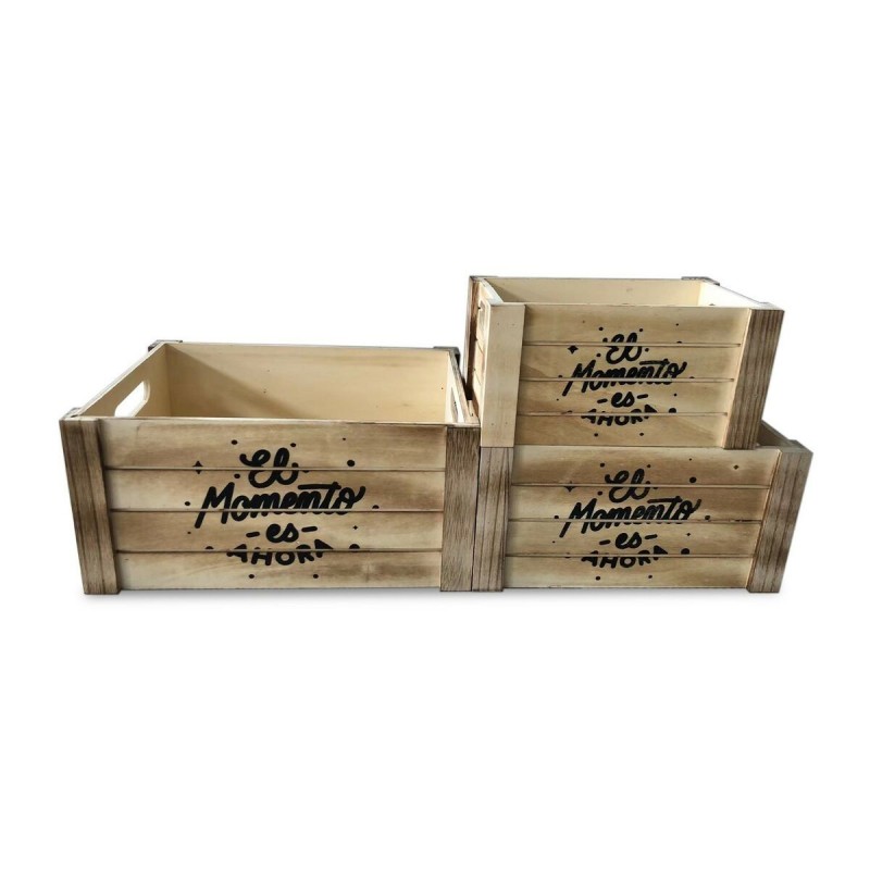 Set di Scatole Decorative Versa Legno (3 Pezzi)