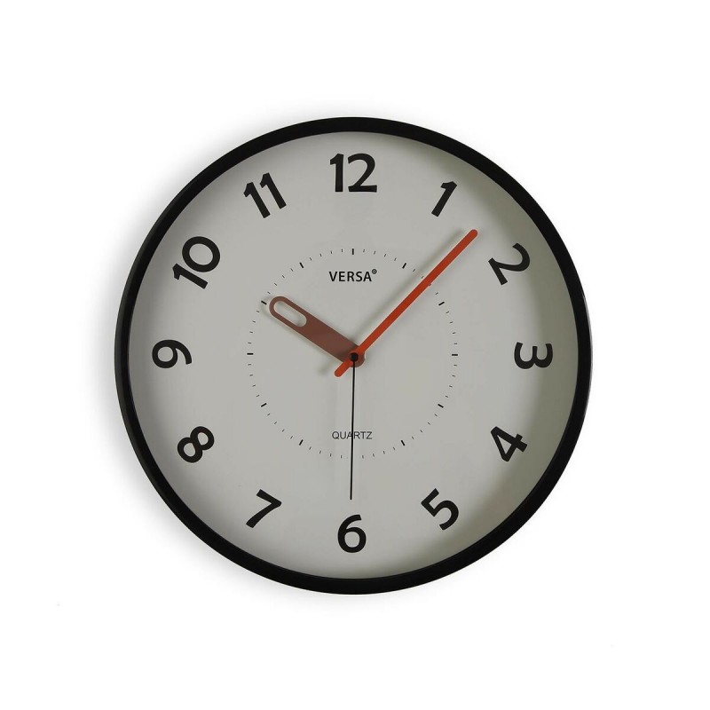 Orologio da Parete Versa Nero Plastica 4 x 30 x 30 cm