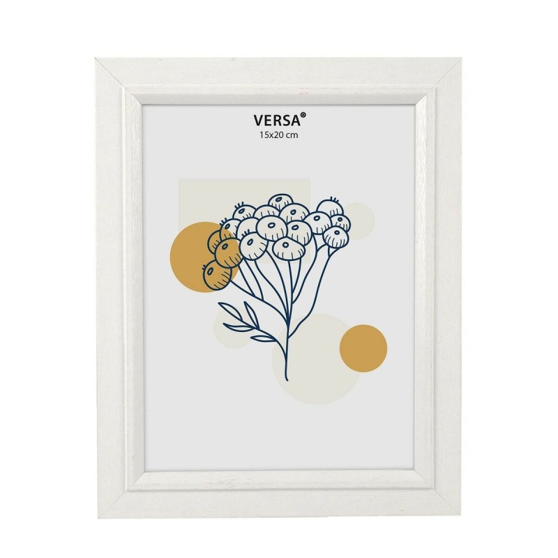 Cornice Portafoto Versa Bianco Legno MDF Vintage 1,5 x 24 x 19 cm