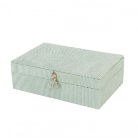 Scatola-Portagioie Versa Verde Poliestere Cartone Specchio 16 x 7,8 x 25 cm
