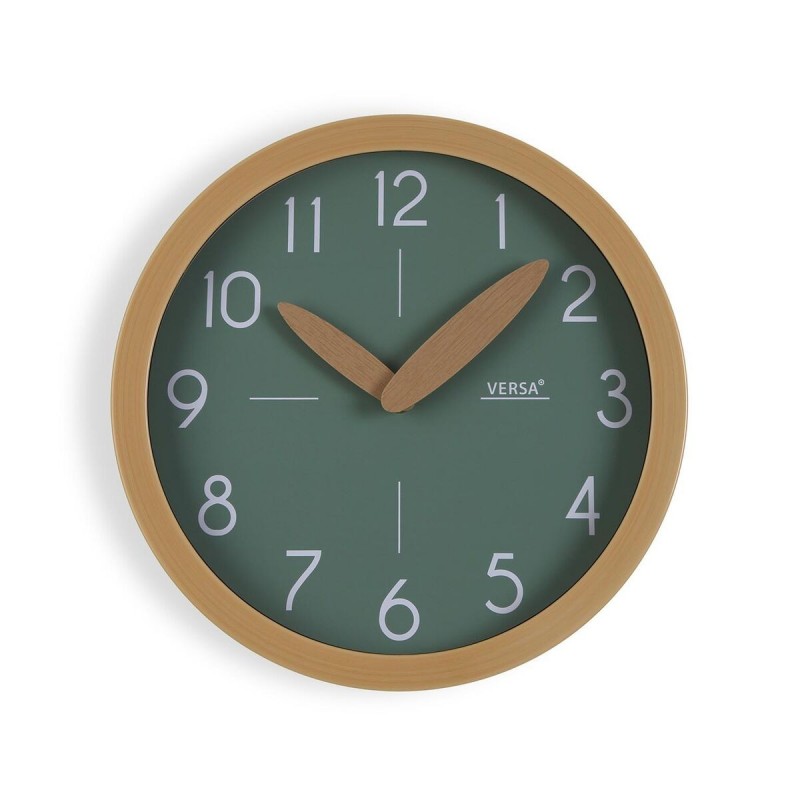 Orologio da Parete Versa Verde Plastica Minimalista 4,1 x 30 x 30 cm
