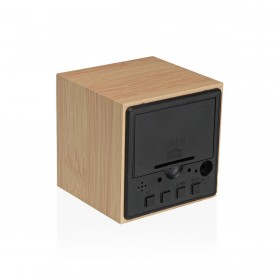 Orologio-Sveglia Versa Legno MDF Minimalista 6,4 x 6,3 x 6,4 cm