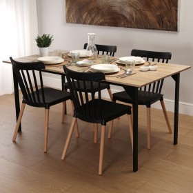 Tavolo da Pranzo Versa Collins Metallo Melammina Legno MDF 75 x 80 x 164,5 cm