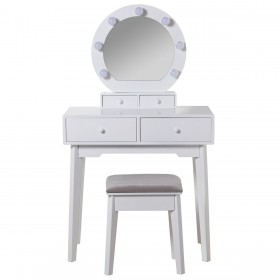 Toeletta Alexandra House Living Bianco Legno 36 x 45 x 28 cm